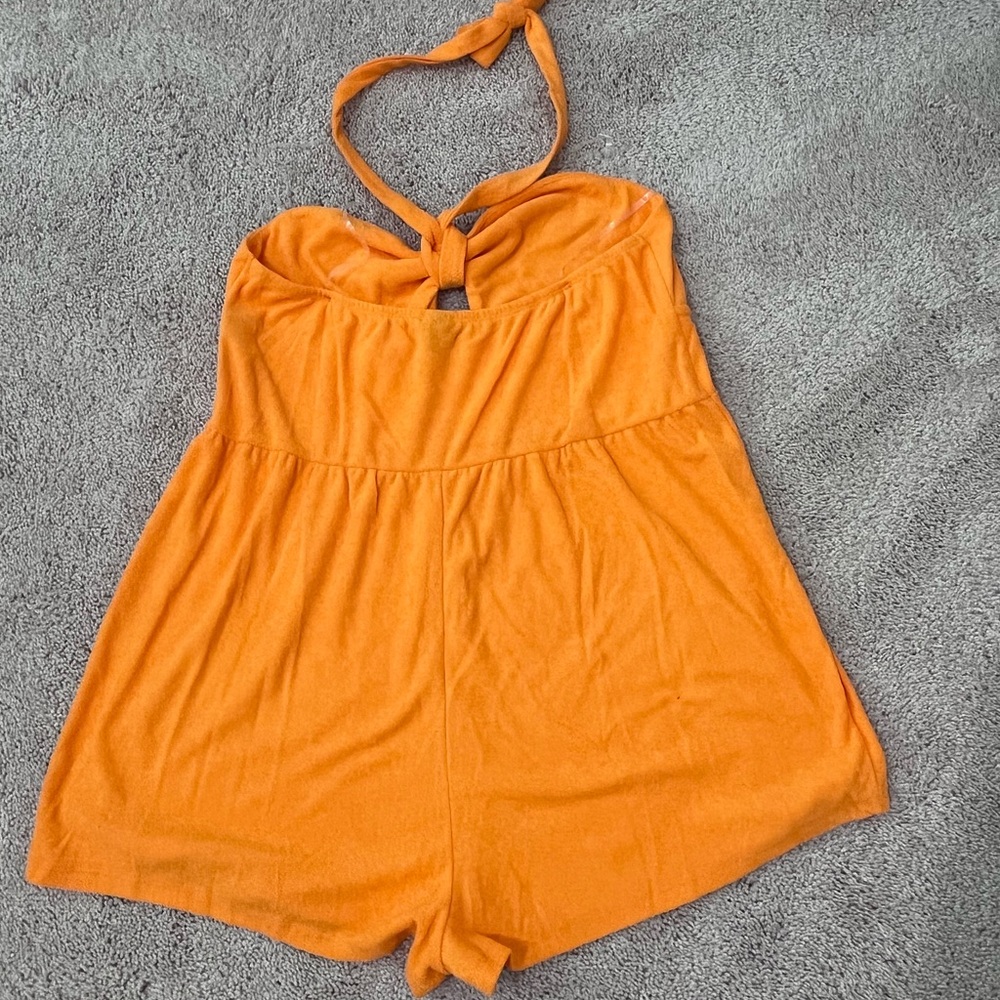Wild Fable Orange Halter Romper Swim Cover Up Size: XXL - Picture 3 of 4